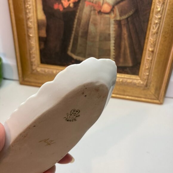 Antique Hand Painted WG & Co. Embossed Limoges Porcelain Tray Applied Leaf - Picture 8 of 12